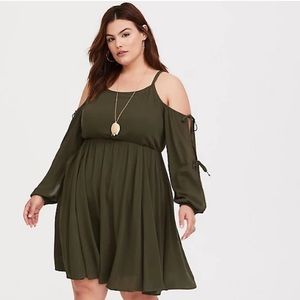 Torrid Olive Skater Dress